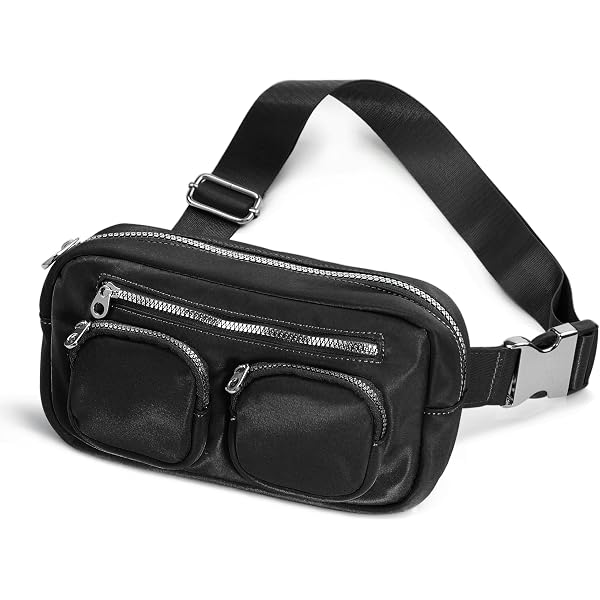 Amazon.com | Women's Zipper Pockets Fanny Packs Nylon Waist bag